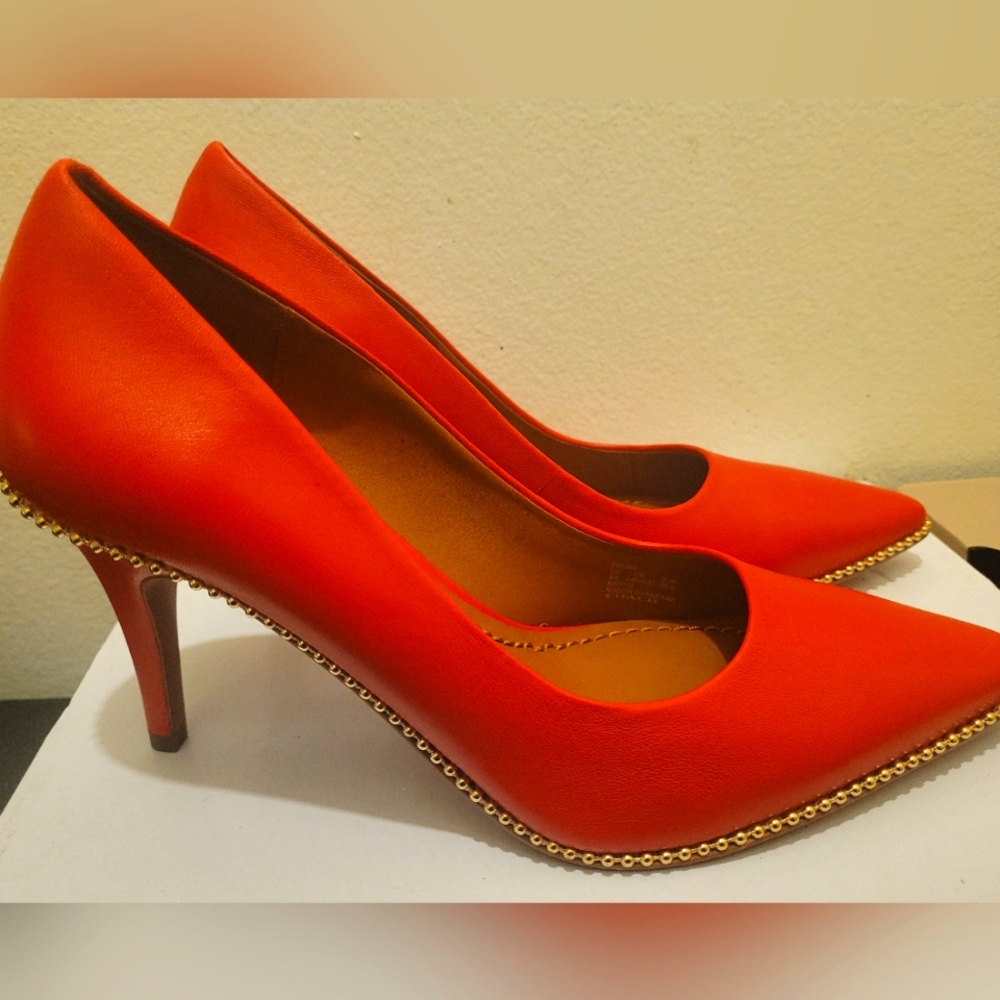 Coach Red Waverly Pumps